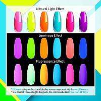 Ur Sugar Glow In The Dark Gel Nail Polish Set Halloween Neon Hot Pink Yellow Orange Bright Luminous Gel Polish Set Fluorescent