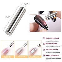 Silpecwee 6Pcs Nail Magnet 3D Cat Eye Magnet For Nails Dualended Magnetic Stand Nail Polish Pens Nail Design Tools Nail Art Acc