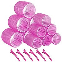 Hair Roller Sets,Self Grip 12 Pcs,Salon Hair Dressing Curlers,Diy Hair Styles,Heatless Hair Curlers,Lazy Hair Curle,Hair Rollers With Clips,Sungenol 2 Sizes Hair Rollers In 1 Set