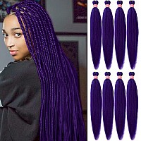 Aqinbel Braiding Hair 26 Inches 8 Bundles Purple Braiding Hair Pre Stretched Itch Free Synthetic Fiber Crochet Twist Braids Yak