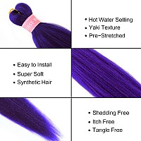 Aqinbel Braiding Hair 26 Inches 8 Bundles Purple Braiding Hair Pre Stretched Itch Free Synthetic Fiber Crochet Twist Braids Yak