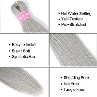 Aqinbel Braiding Hair 8 Bundlespack Silver Braiding Hair 26 Braiding Hair Pre Stretched Itch Free Crochet Twist Braids Hair Ya