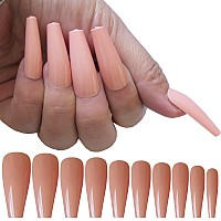 Loveourhome 100Pc Colored Coffin Press On Nails Long False Nails Full Cover Fake Nail Glossy Artificial Fingernails Manicure Des