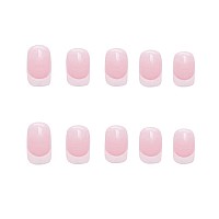 Foccna French Fakefalse Nails Tips Pink Womens Square Press On Nails Daily Wear Artificail Nails For Nail Art Manicure Decorat