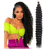 Batisi Ocean Wave Crochet Hair 30 Inch 1 Pack 1B Natural Black Deep Wave Crochet Hair Wavy Braiding Hair Curly Crochet Hair For