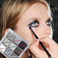 Yeweian Black Smokey Eyeshadow Palette Eye Black Makeup 9 Colors Black Silver Gray White Eyeshadow Makeup Palette Waterproof