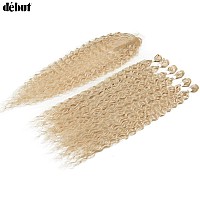 Dbut 30 Inch Synthetic Hair Bundles Water Wave 6 Bundles With Closure High Temperature Weaving Hair Extensions 290G For Full H