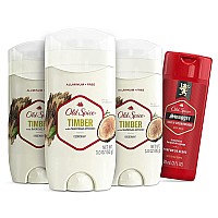 Old Spice Mens Deodorant Aluminumfree Timber With Sandalwood 30Oz Pack Of 3 With Travelsize Swagger Body Wash