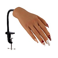 Nail Pratice Training Hand For Acrylic Nails With Stand Bracketsoft Silicone Maniquin Hand Flexible Bendable Nail Practice Fak