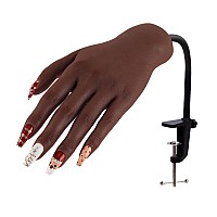 Nail Pratice Training Hand For Acrylic Nails With Stand Bracketsoft Silicone Maniquin Hand Flexible Bendable Nail Practice Fak