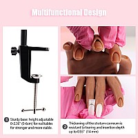 Nail Pratice Training Hand For Acrylic Nails With Stand Bracket Soft Silicone Maniquin Hand Flexible Bendable Nail Practice Fak