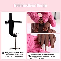 Nail Pratice Training Hand For Acrylic Nails With Stand Bracket Soft Silicone Maniquin Hand Flexible Bendable Nail Practice Fak