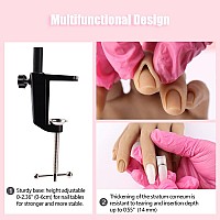 Nail Pratice Training Hand For Acrylic Nails With Stand Bracketsoft Silicone Maniquin Hand Flexible Bendable Nail Practice Fak