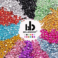 Two Packs Of Flatback Rhinestones 4520 Pcs Rainbow Gems Crystal Nail Rhinestones For Crafting Colorful Abtransparent White Rh