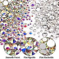 Two Packs Of Flatback Rhinestones 4520 Pcs Rainbow Gems Crystal Nail Rhinestones For Crafting Colorful Abtransparent White Rh