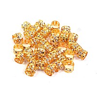 40 Pcs Golden Dreadlocks Beads Rhinestone Hair Rings Aluminum Adjustable Metal Hair Cuffs Beads Rings For Braids Hair Clip Decor