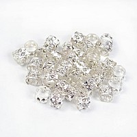 40 Pcs Silver Dreadlocks Beads Rhinestone Hair Rings Aluminum Adjustable Metal Hair Cuffs Beads Rings For Braids Hair Clip Decor