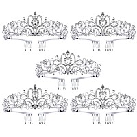 Tiara Crowns For Women Tiaras For Girls Princess Crown For Birthday Halloween Costume Bride Wedding Queen Crystal Tiara Silver