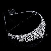 Tiara Crowns For Women Tiaras For Girls Princess Crown For Birthday Halloween Costume Bride Wedding Queen Crystal Tiara Silver