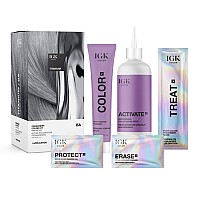 Igk Permanent Color Kit Titanium Pure Cool Gray Ba Easy Application Strengthen Shine Vegan Cruelty Free Ammonia Fr