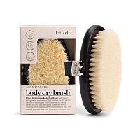 Kitsch Dry Brushing Body Brush & Exfoliating Body Scrubber, Lymphatic Drainage Massager with Soft Vegan Bristle for Sensitive Skin, Gentle Back Scrubber & Dry Brush Body Care Exfoliator