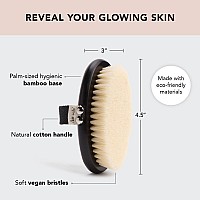 Kitsch Dry Brushing Body Brush & Exfoliating Body Scrubber, Lymphatic Drainage Massager with Soft Vegan Bristle for Sensitive Skin, Gentle Back Scrubber & Dry Brush Body Care Exfoliator