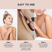 Kitsch Dry Brushing Body Brush & Exfoliating Body Scrubber, Lymphatic Drainage Massager with Soft Vegan Bristle for Sensitive Skin, Gentle Back Scrubber & Dry Brush Body Care Exfoliator