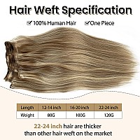 Sew In Hair Extensions Real Human Hair 24 Inch 120 Gram Balayage Hand Tied Weft Hair Extensions Blonde Sew In Hair Bundles Hair