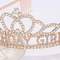 Aoprie Diane Birthday Crowns For Women Gold Tiaras For Girls Crowns For Girls Rhinestone Crystal Decor Headband