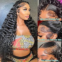 Ferzzon 26 Inch Lace Front Wigs Human Hair Deep Wave 13X4 Human Hair Wigs For Women 180 Density Glueless Lace Frontal Wigs Brazi