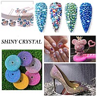 Novani Rhinestones 1440Pcs Craft Bead Glass Round Moon Night Ss20 Flatback For Crafts Nail Art Makeup Bags Shoes Decorati