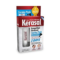 Kerasal Nail Renewal and Nail File Combo Pack, Restores Appearance of Discolored or Damaged Nails, 5 Heavy Duty Nail Files, 0.33 fl oz, Clear