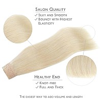 Wennalife Wire Hair Extensions Increase 50 Lifespan Real Human Hair 12 Inch 70G Bleach Blonde Remy Wire Hair Extensions Invis