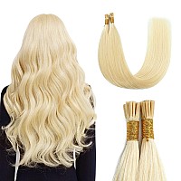 Sunya I Tip Hair Extensions Human Hair Bleach Blonde 40 Grams 50 Strandspackage Pre Bonded Hair Extensions Human Hair Fusion 18