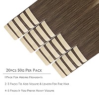 Wennalife Tape In Hair Extensions Human Hair 20Pcs 50G 16 Inch Sandy Brown To Platinum Blonde Remy Hair Extensions Straight Hum