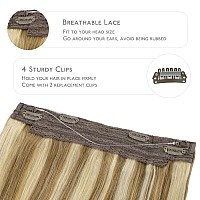 Wennalife Wire Hair Extensions Increase 50 Lifespan Real Human Hair 12 Inch 70G Ash Brown Highlighted Golden Blonde Remy Wire