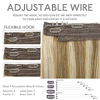 Wennalife Wire Hair Extensions Increase 50 Lifespan Real Human Hair 12 Inch 70G Ash Brown Highlighted Golden Blonde Remy Wire