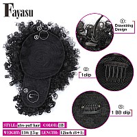 Fayasu Afro Puff Drawstring Ponytail With Bangs Short Ponytail Hair Extension Black Girl Kinky Curly Hair Clip In Bangs Updo Hai