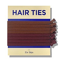 Havhaf Knotted Mens Hair Ties For Men 8Pcs Thin Cognac No Damage Crease Breakage Man Bun Hair Tie Men With Long Hair For Cu