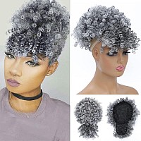 Afro Puff Drawstring Ponytail With Curly Hair Pieces Clip In Bangs Short Ponytail Hair Extensions Drawstring Ponytail For Black