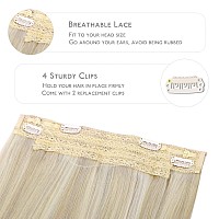 Wennalife Wire Hair Extensions Increase 50 Lifespan Real Human Hair 14 Inch 75G Ash Blonde Highlighted Platinum Blonde Remy H