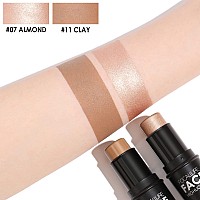 Focallure 2 Pcs Mineral Cream Contour Stickmoisturize Highlighter And Bronzer Pennon Stick Face Brightens Shades Pencillong