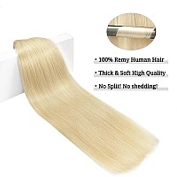 Doores Human Hair Extensions Clip In Bleach Blonde 120G 7Pcs 22 Inch Clip In Hair Extensions Real Natural Hair Extensions Straig