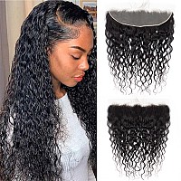 Water Wave Ear To Ear 13X4 Hd Lace Frontal Closure 100 Unprocessed Brazilian Virgin Human Hair Lace Frontal Closure 180 Densit