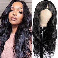 Xagujpo V Part Wig Human Hair Body Wave Wigs Upgrade U Part Wigs Brazilian Virgin Human Hair wigs for Black Women Glueless Full Head Clip In Half Wig V Shape Wigs No Leave Out Lace Front Wigs 150% Density Natural Color (16inch, body v part wig)