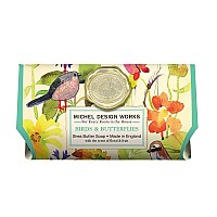 Michel Design Works Large Bath Soap Bar Birds Butterflies