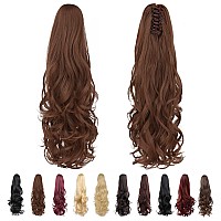 SYXLCYGG Brown Hair Clip In Ponytail,Fake Ponytails BLack Hair Extensions 20