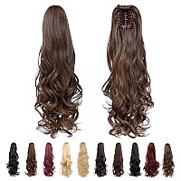 SYXLCYGG Brown Hair Clip In Ponytail,Fake Ponytails BLack Hair Extensions 20