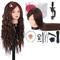 Mannequin Head Human Hair Beauty Star Doll Head For Practice Hair Styling 80 Real Hair Cosmetology Makeup Hairdressing Traini