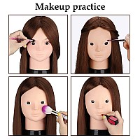 Mannequin Head Human Hair Beauty Star Doll Head For Practice Hair Styling 80 Real Hair Cosmetology Makeup Hairdressing Traini